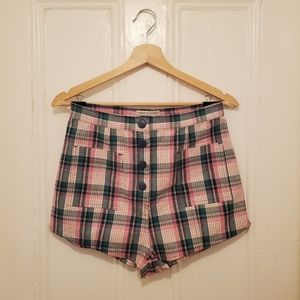 Urban Outfitters High Waisted Plaid shorts